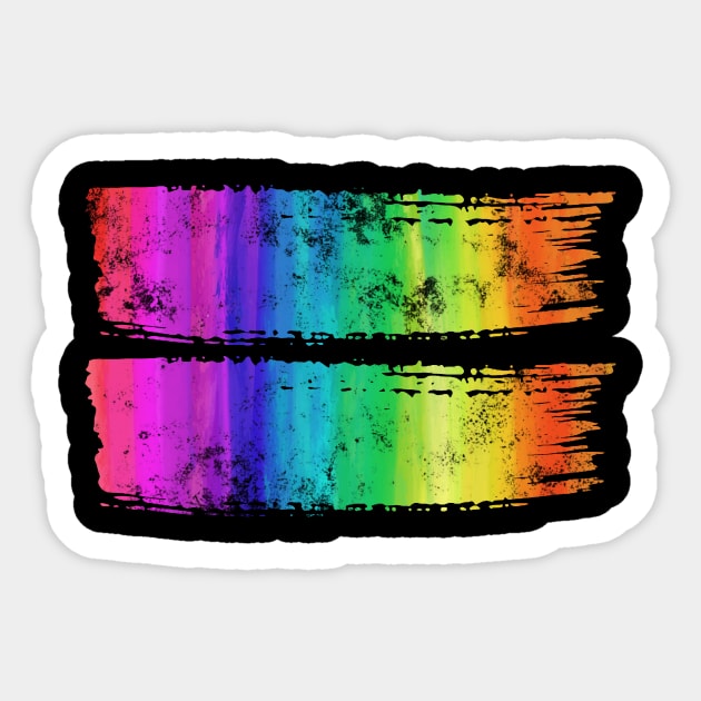 Rainbow Equality Brush Stroke Equal Sign Pride Gay LGBTQ+ design Sticker by Bluebird Moon